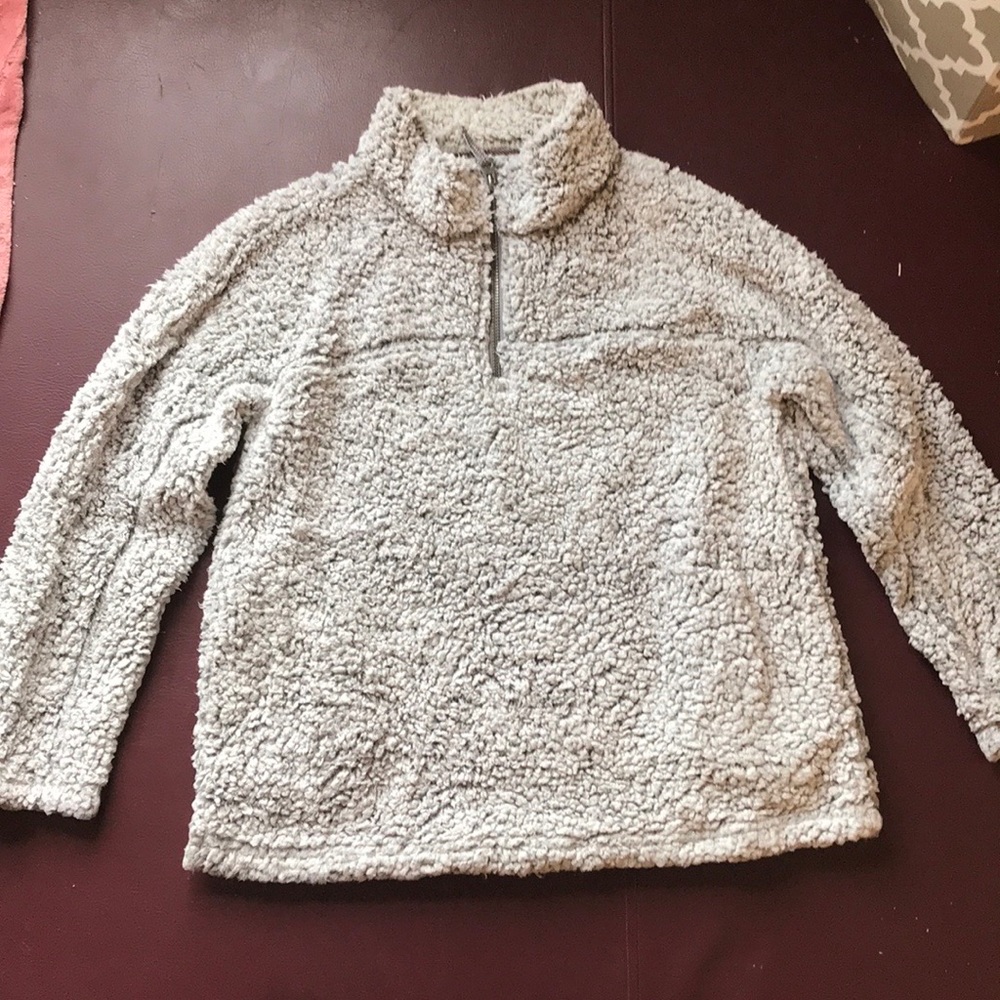 Dylan SHERPA light grey pullover